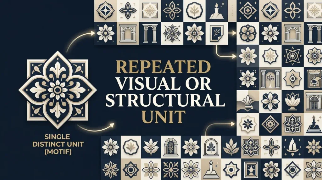 A distinct, repeated visual or structural unit within a design or artistic piece