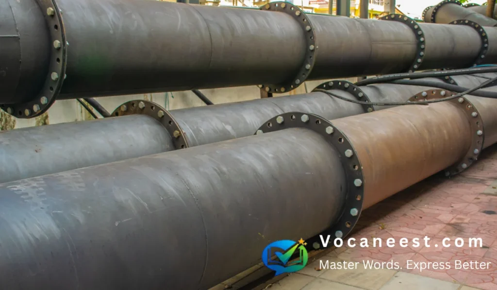 A long line of connected pipes used to transport continuous flows of liquid or gas across long distances.