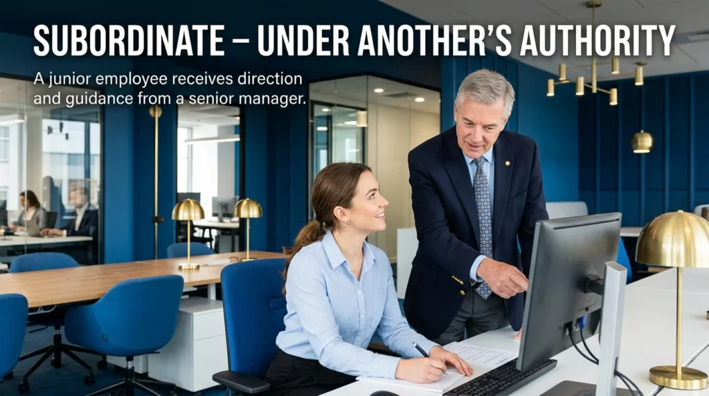 A person under the authority or guidance of another within an organization.