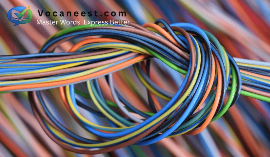 A series of connected spirals or loops formed by winding flexible material.