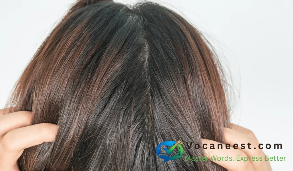 A thick, dense, and often untidy mass of head hair.