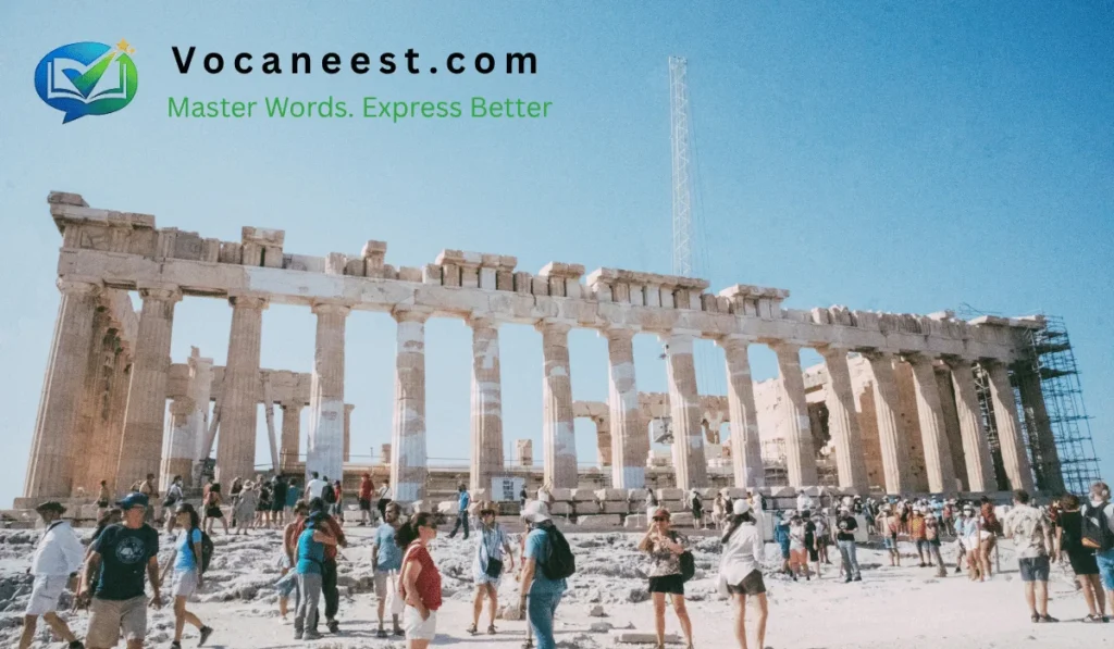 A tourist visiting famous monuments or attractions in a city.
