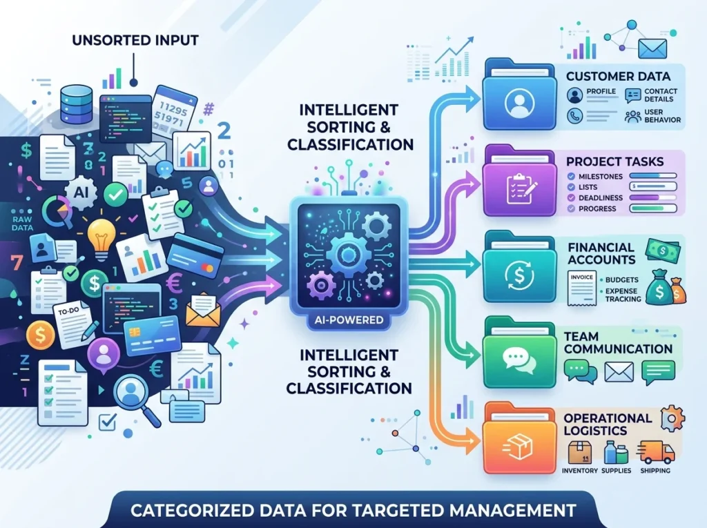 Categorized raw data, tasks, or accounts into defined groups for targeted management.