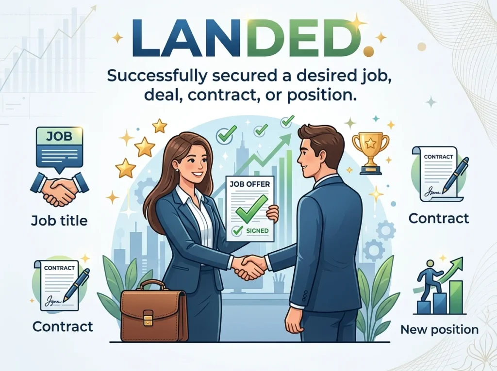 Successfully won or secured a coveted job, deal, contract, or position after effort.