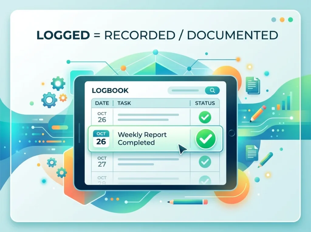synonym for logged