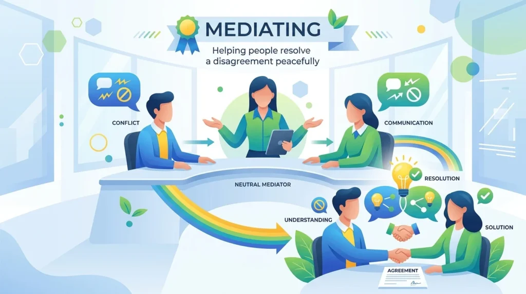 synonym for mediating
