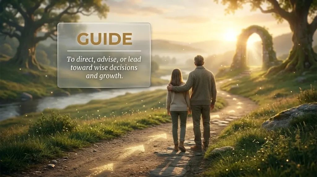 To direct, show the way, or advise someone toward wise decisions and growth.