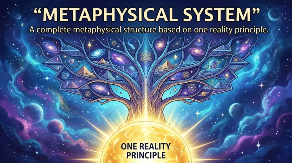 A comprehensive metaphysical structure built entirely on a single reality principle.