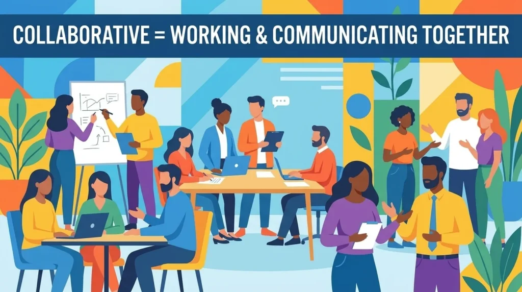  Acting reciprocally or talking and working together with others.