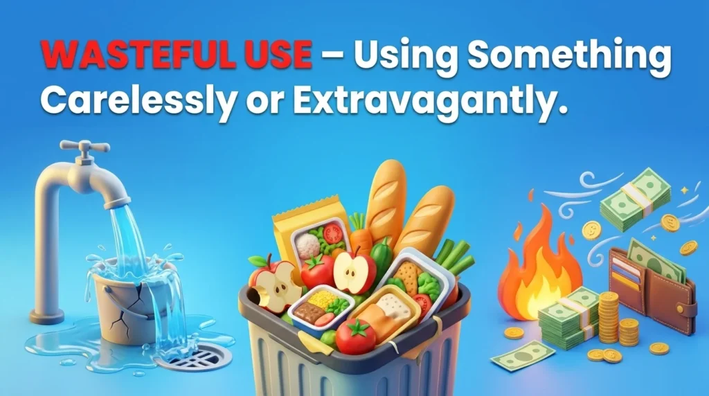 An act or instance of using something carelessly or extravagantly.