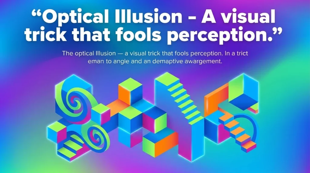 An arrangement or phenomenon fooling visual perception.