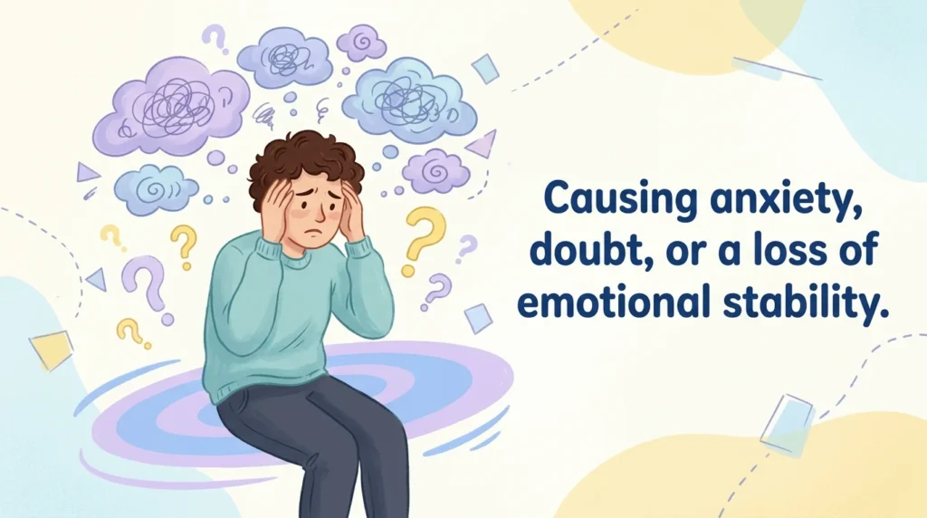 Causing anxiety, doubt, or a loss of emotional stability.