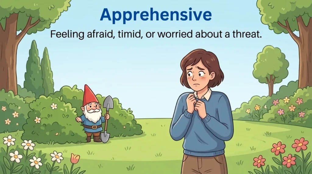 Feeling afraid, timid, or worried about a threat.