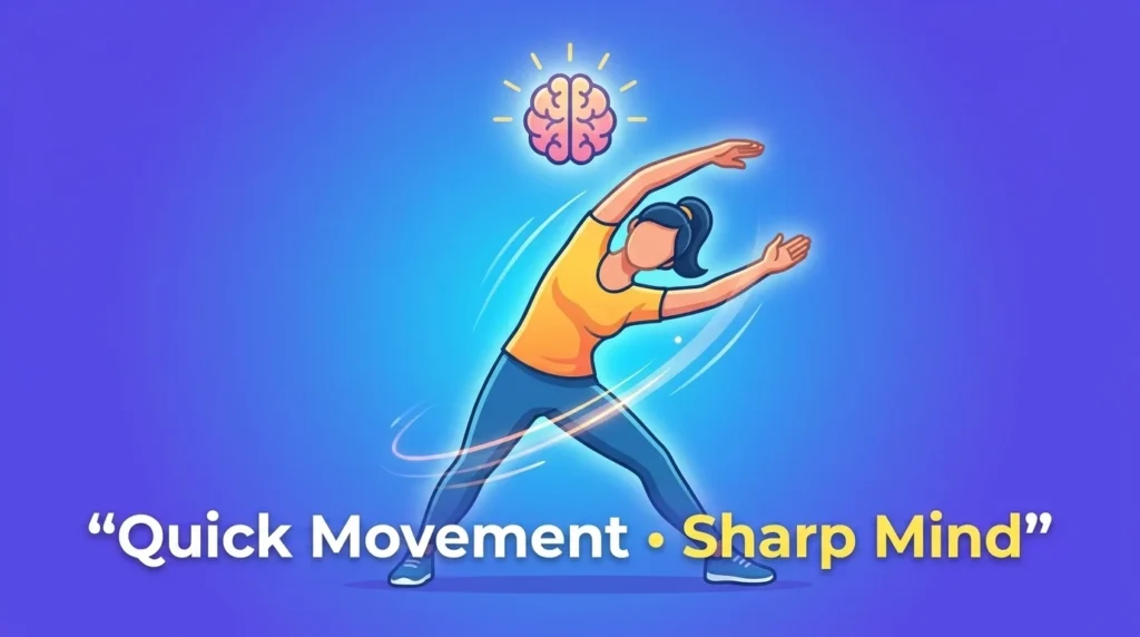 Quick and light movement or mental sharpness.