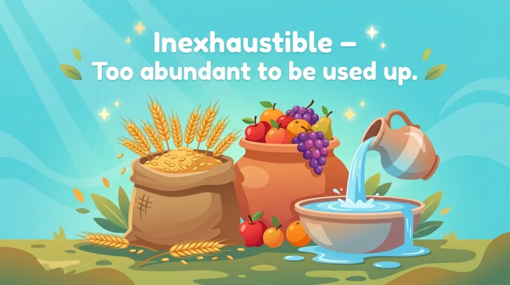 Incapable of being used up because of great abundance.