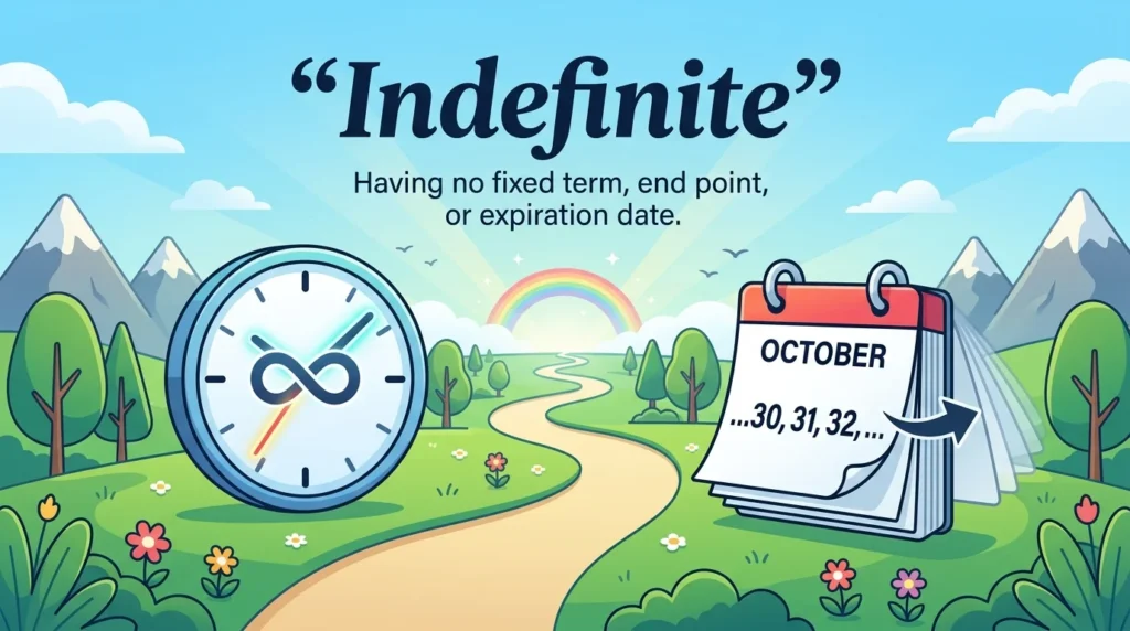 Having no fixed term, end point, or expiration date.
