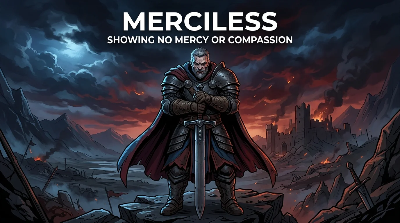 Synonym for Merciless