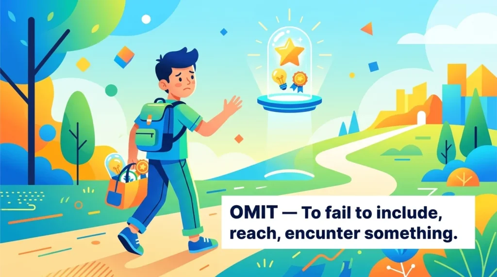 Synonym for omit: fail to include