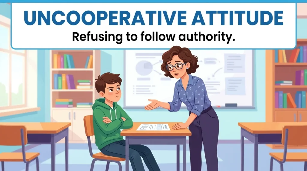 Synonym for Out of Line: Defiant Attitude