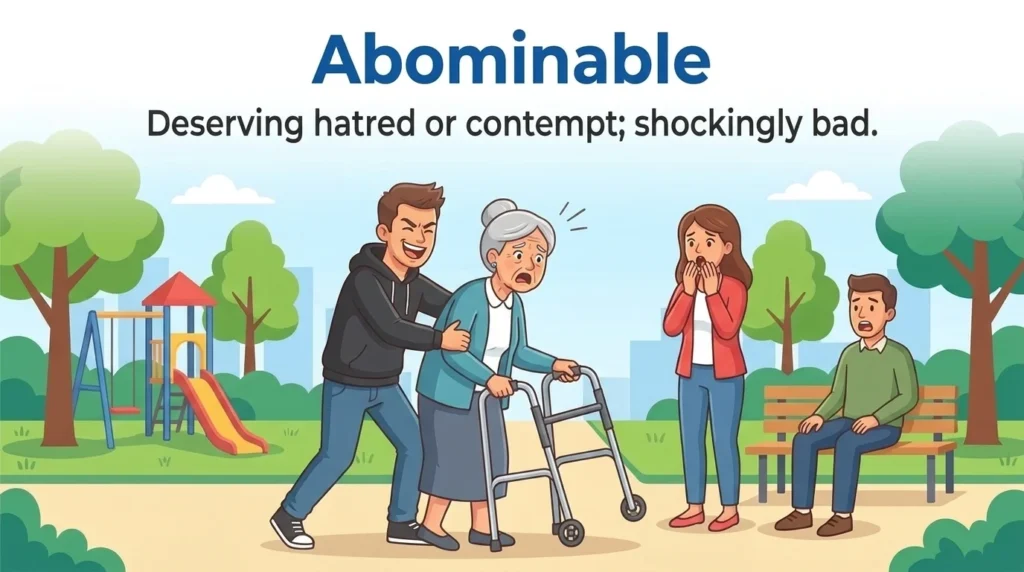 Synonym for unsavory: shockingly bad