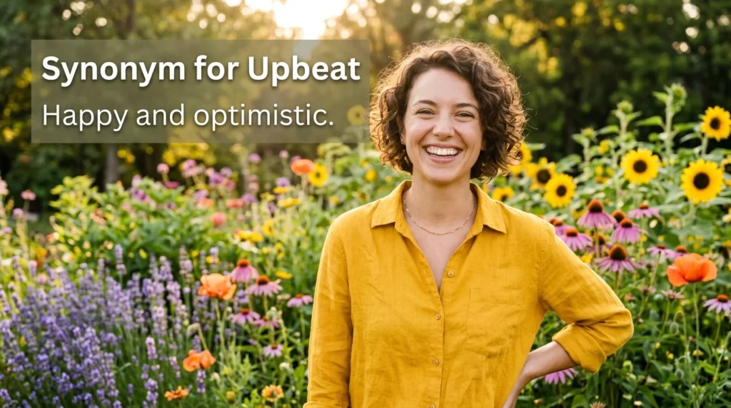 Synonym for upbeat happy mood