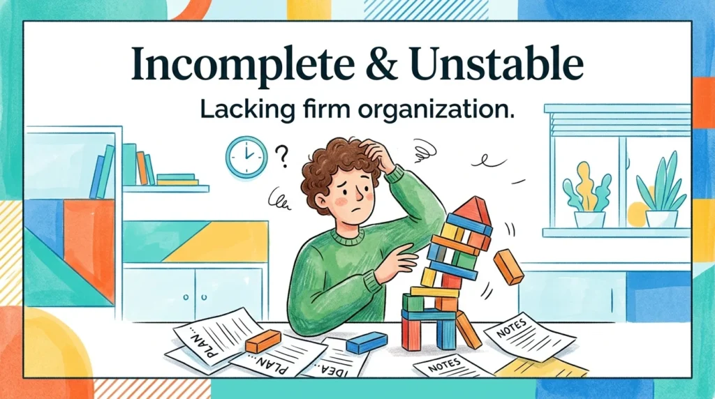 Synonyms for In Progress: Incomplete State