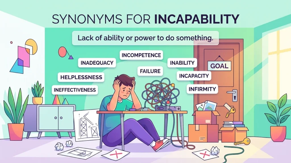 Synonyms for Incapability