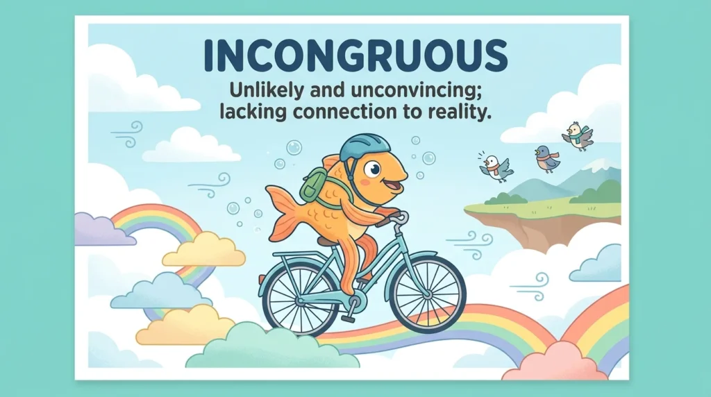 Synonyms for Incongruous: Unlikely and Unconvincing