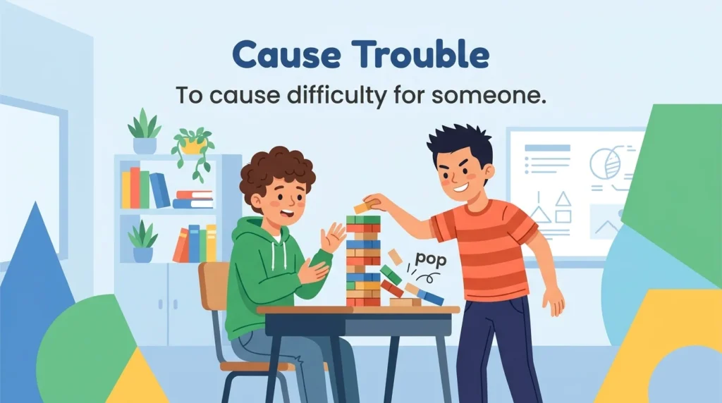 To cause trouble or difficulty to someone.