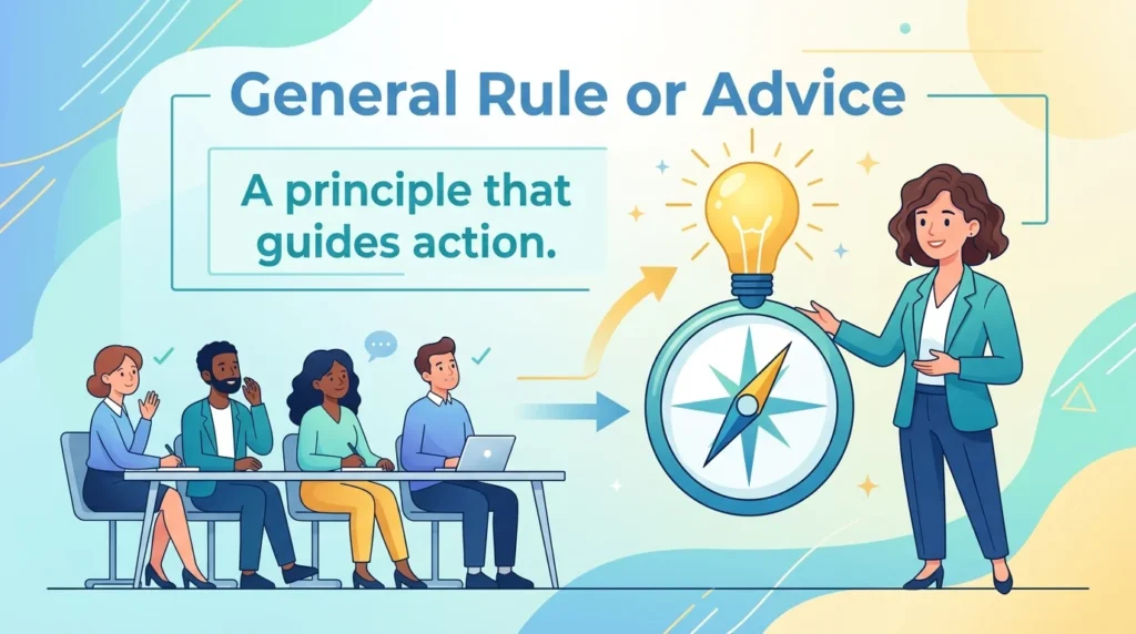 Synonym for Outlines: General Rule or Principle