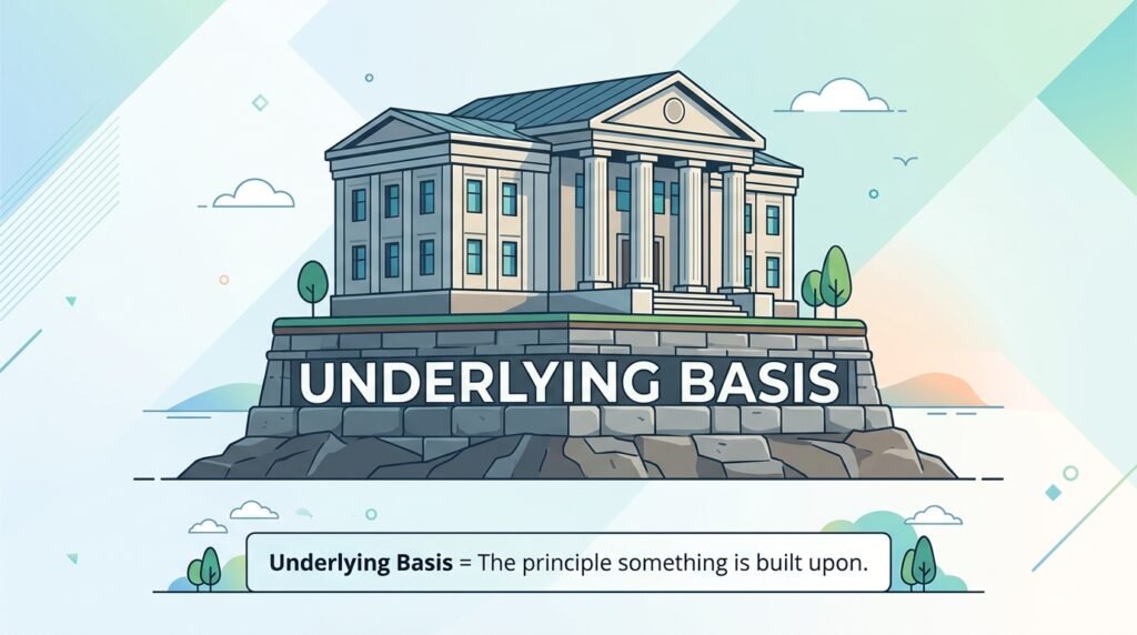Synonym for Outlines: underlying basis principle