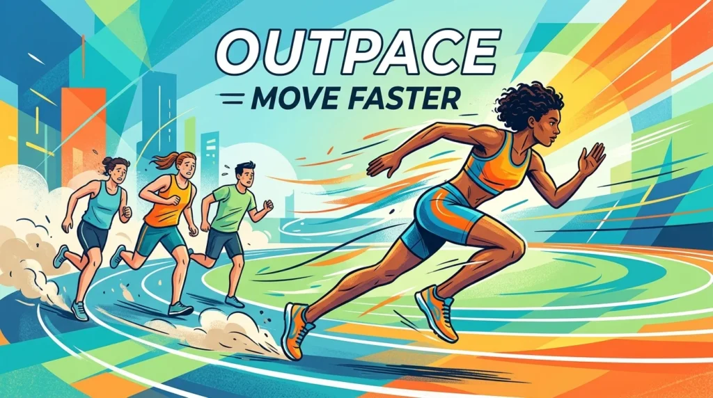 Synonym for Outpace