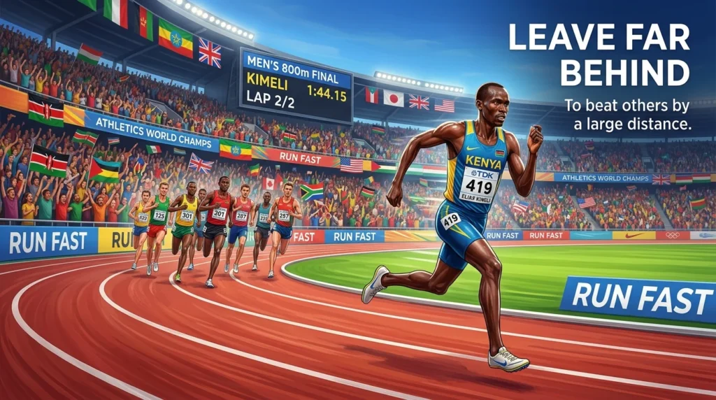 Synonym for Outpace in a race