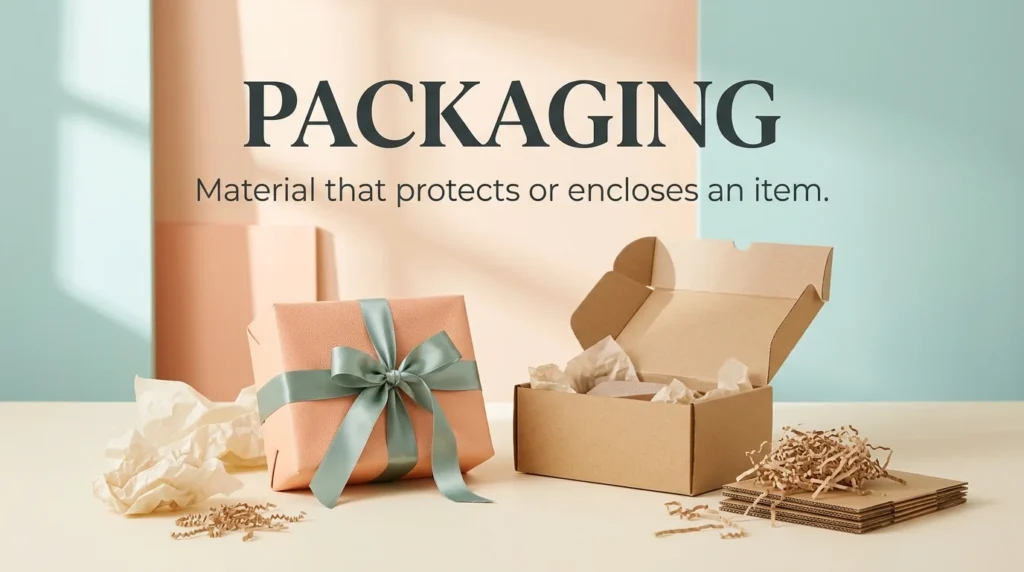 Synonym for packaging protective material around objects